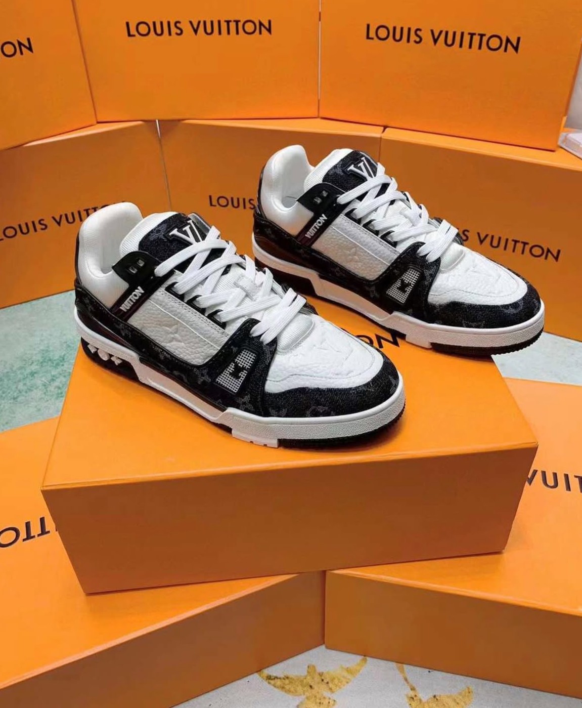 Louis Vuitton LV Trainer — Monogram Denim — brand new